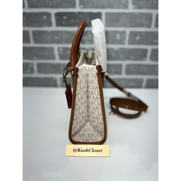 Michael Kors tote mirella small shopper top zip handbag crossbody Vanilla - Picture 6 of 9